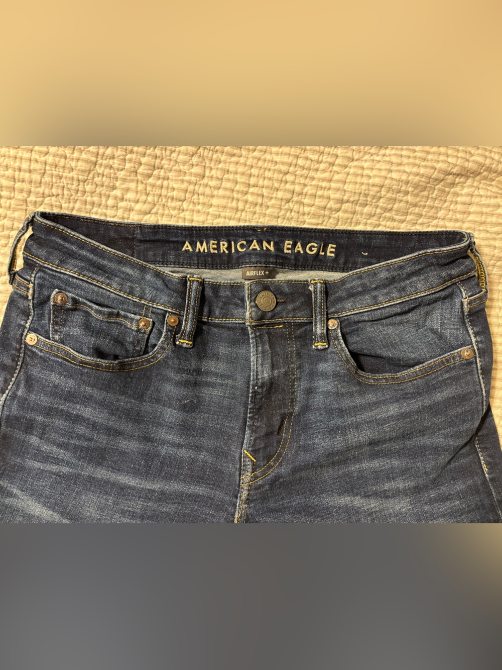 American Eagle Outfitters Airflex Straight Leg Jeans - Dark Indigo